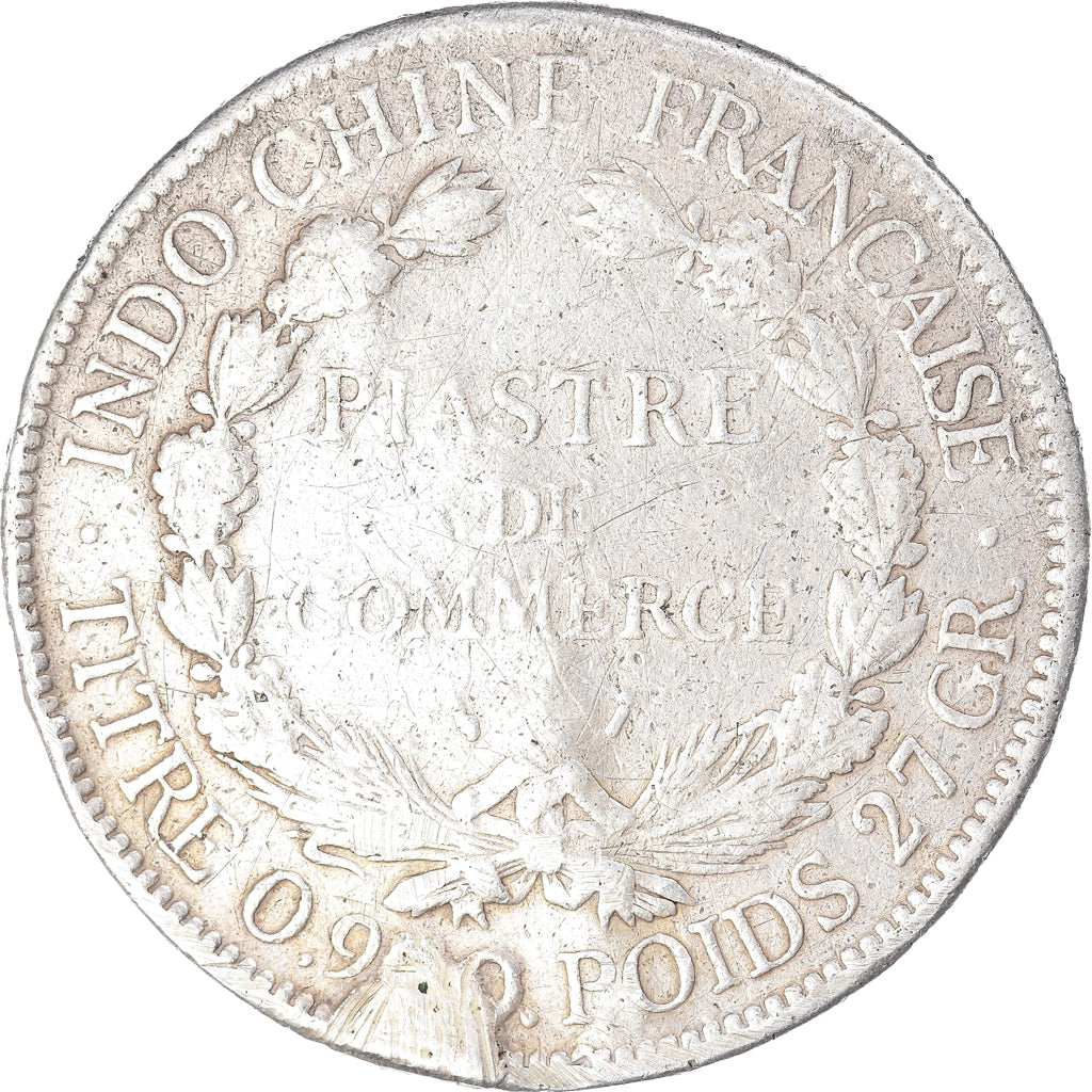 Moneta, INDOCINA FRANCESE, Piastre, 1896, Paris, MB+, Argento, KM:5a.1