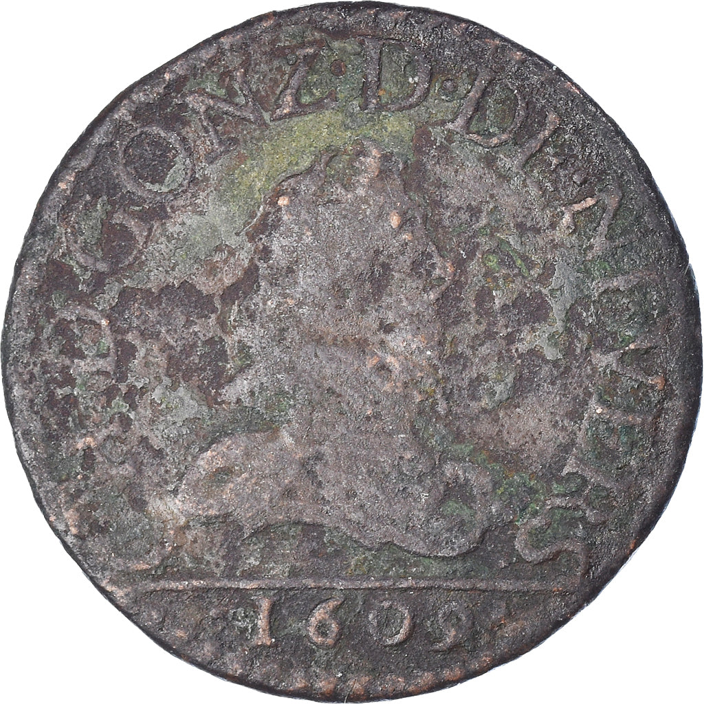 Monnaie, France, Ardennes, Charles Ier de Gonzague, Double Tournois, 1609