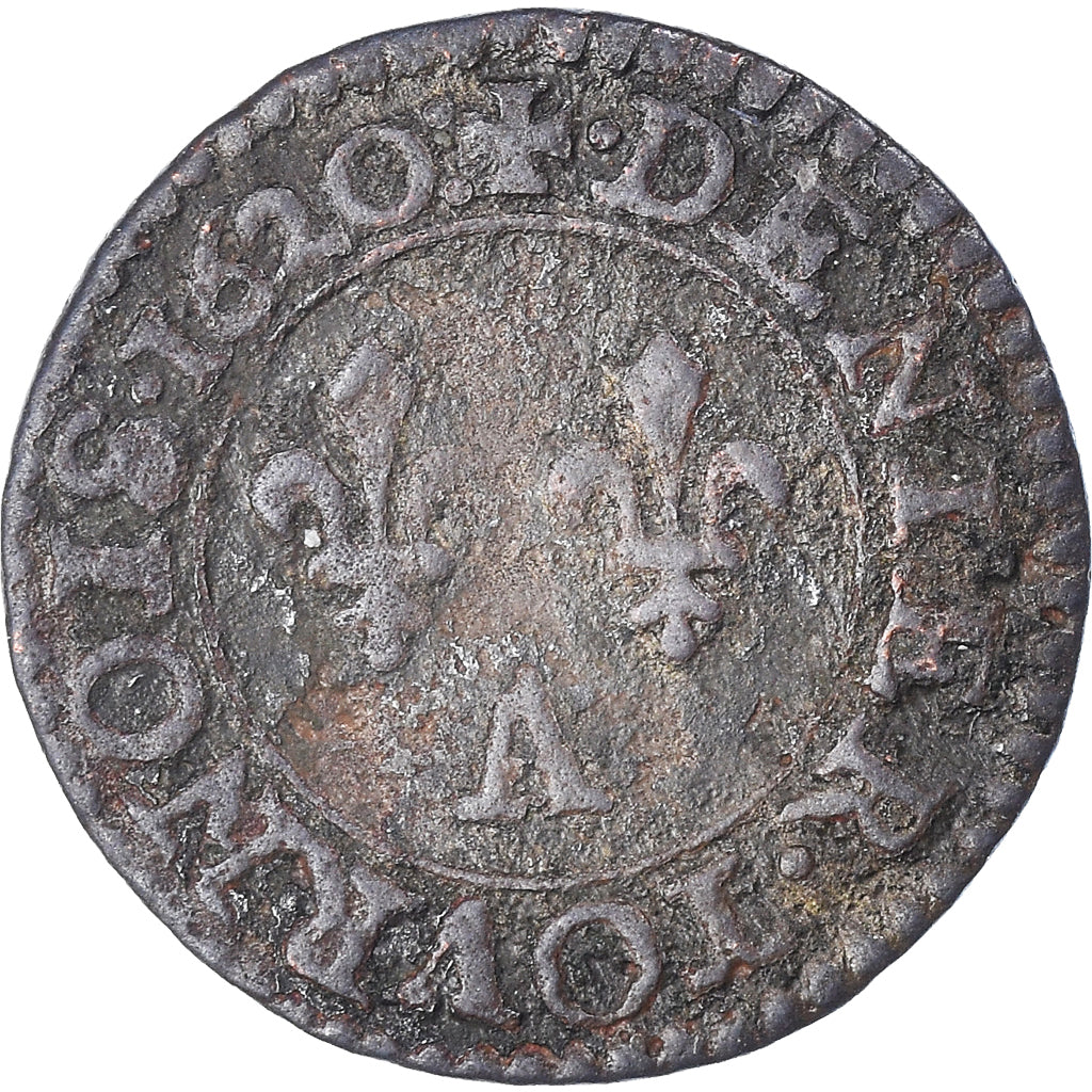 Monnaie, France, Louis XIII, Denier tournois, buste enfantin « petite