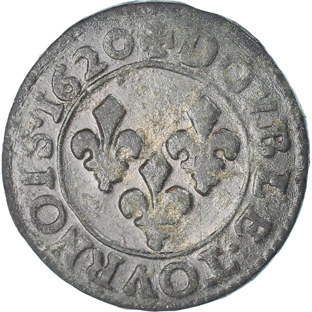 Munten, Frankrijk, Louis XIII, Double tournois, buste enfantin, Double Tournois