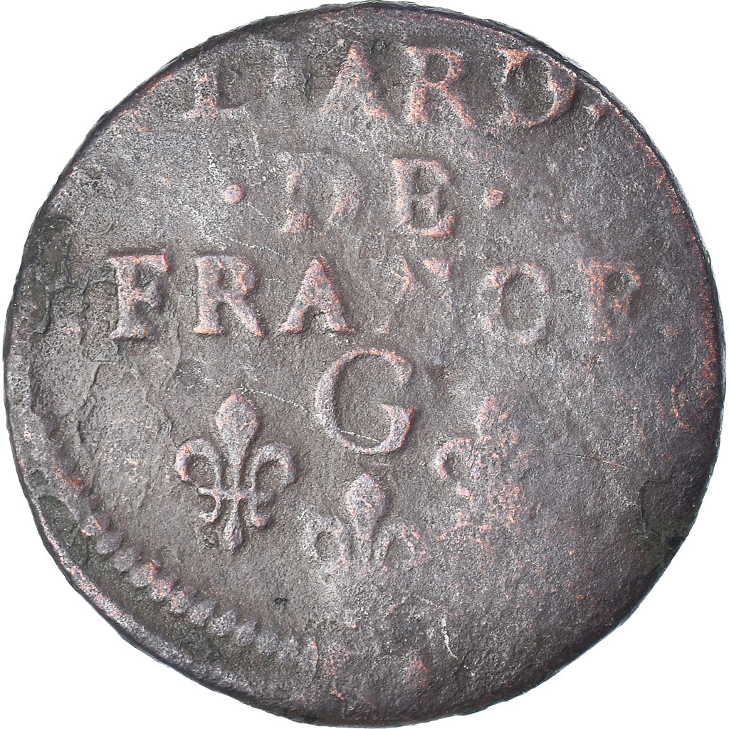 Moneta, Francia, Louis XIV, Liard de France au buste juvénile, deuxième type
