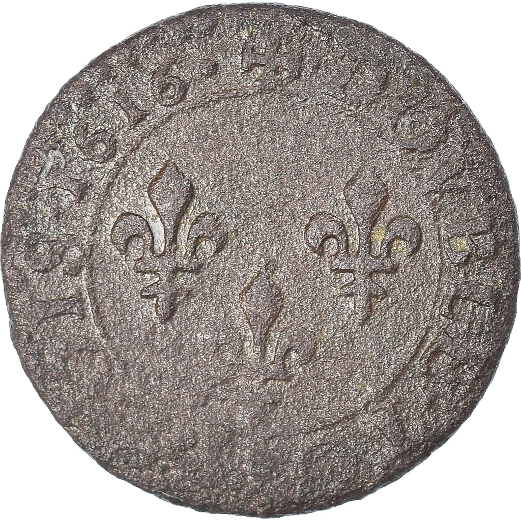 Munten, Frankrijk, Louis XIII, Double tournois, buste laurée et cuirassé