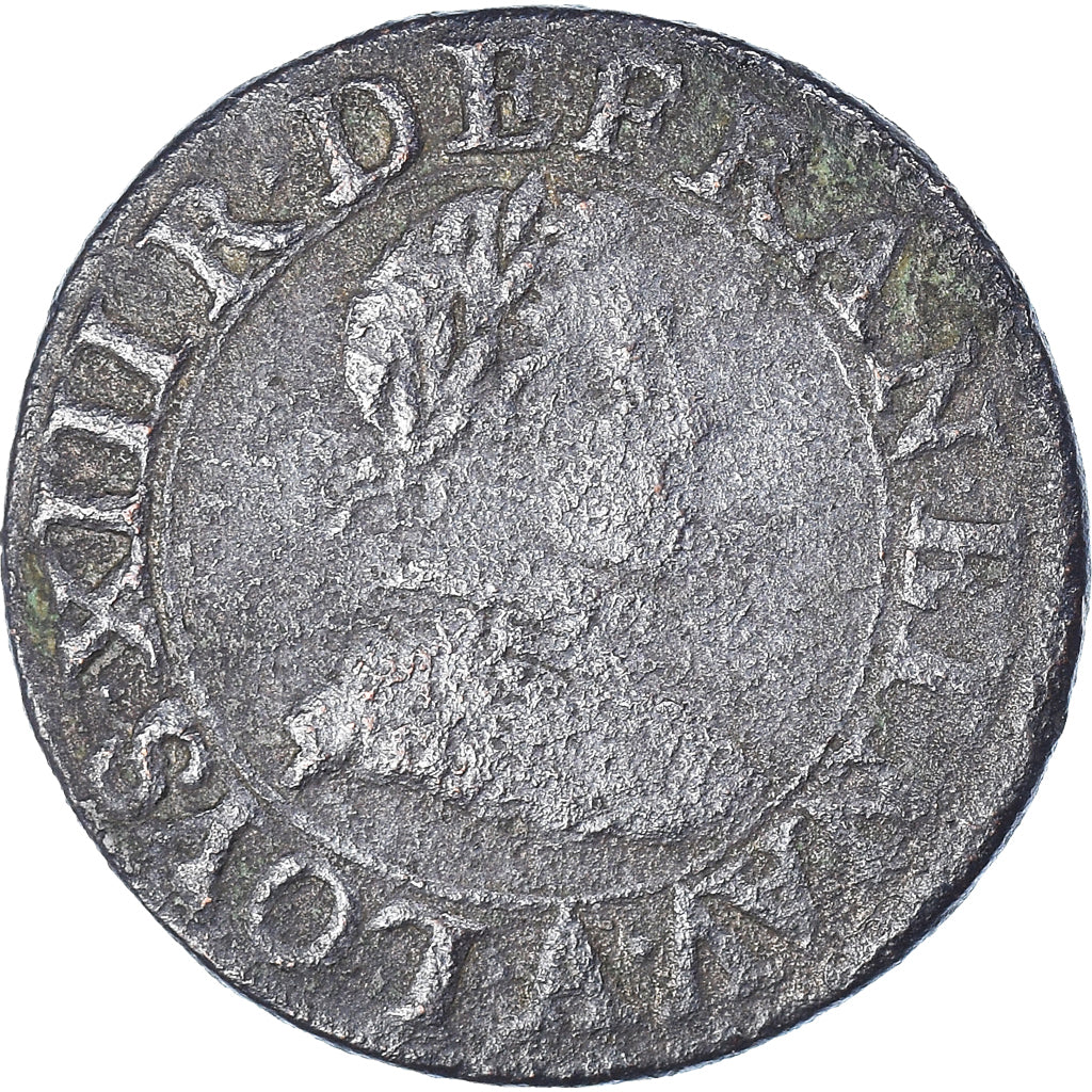 Moneda, Francia, Louis XIII, Double tournois, buste enfantin, Double Tournois