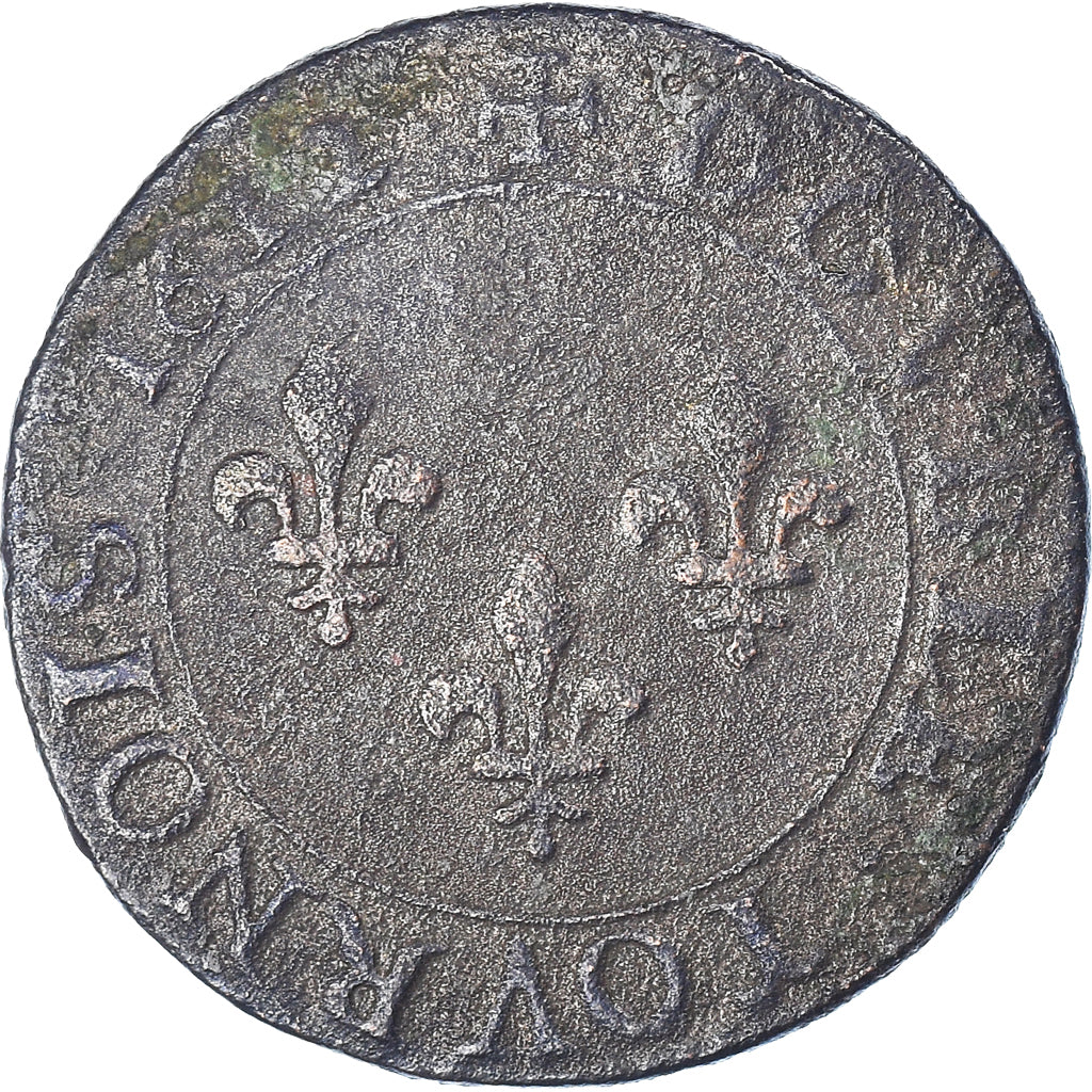 Moneda, Francia, Louis XIII, Double tournois, buste enfantin, Double Tournois