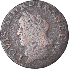 Münze, Frankreich, Louis XIII, Double Tournois, 1643, S, Kupfer, Gadoury:12