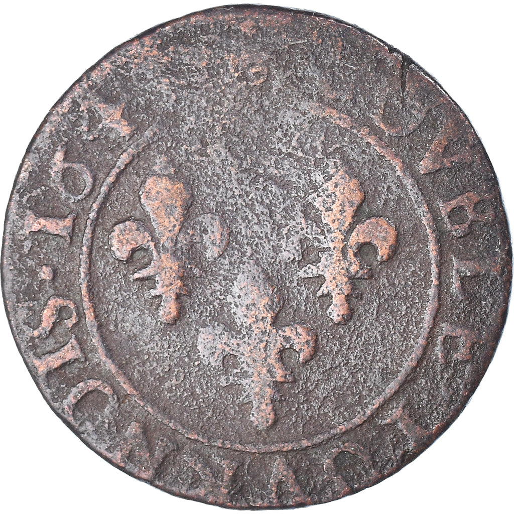 Münze, Frankreich, Louis XIII, Double Tournois, 1643, S, Kupfer, Gadoury:12