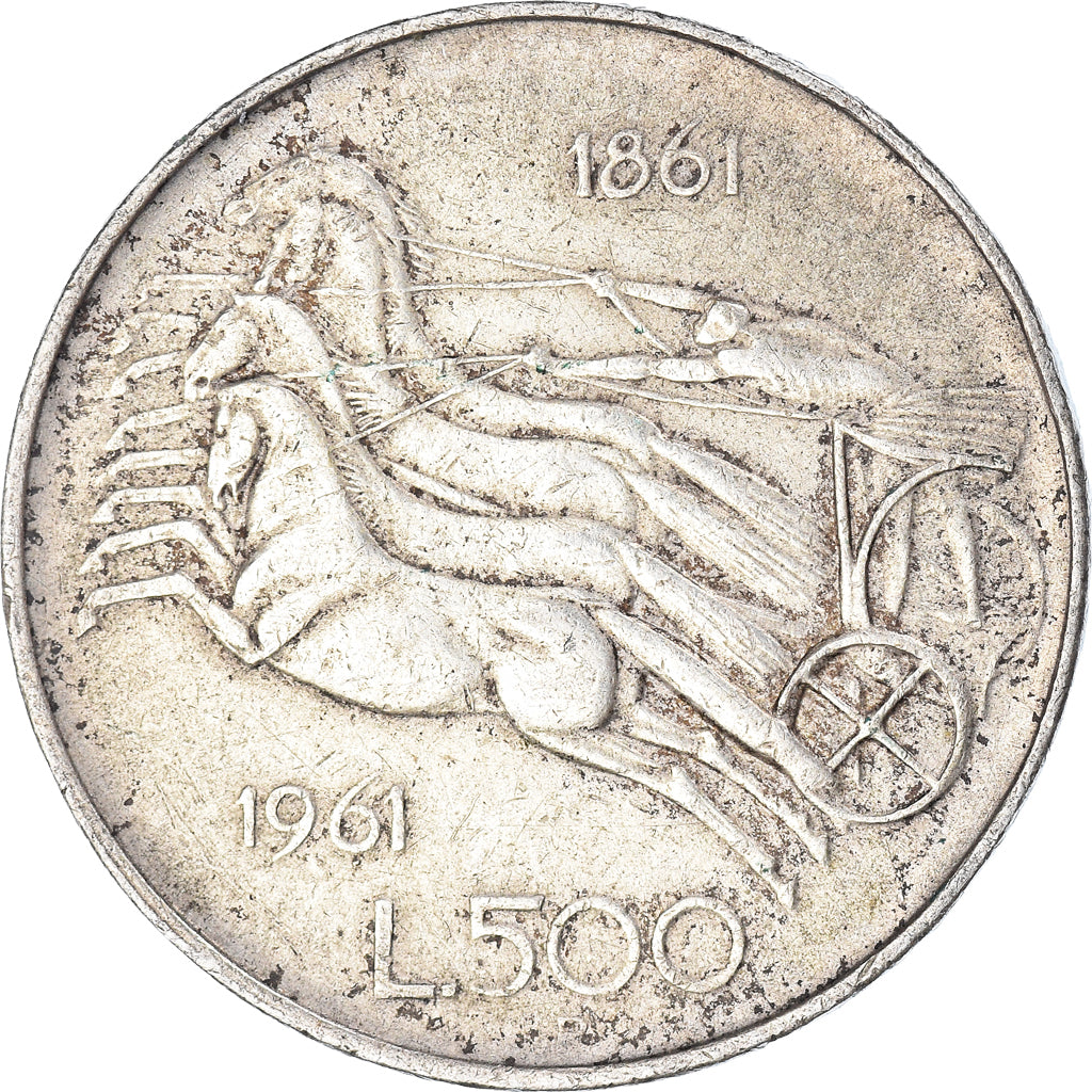 Coin, Italy, 500 Lire, 1961, Rome, EF(40-45), Silver, KM:99