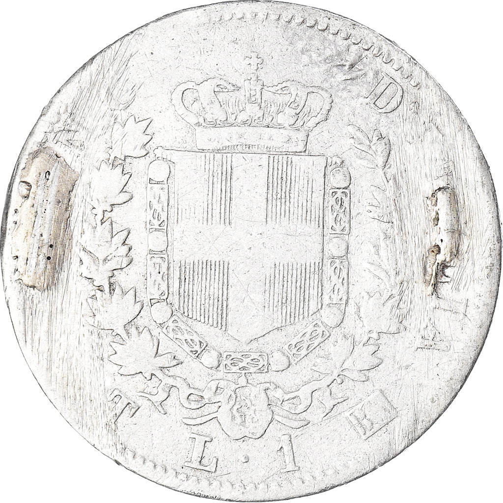 Moneta, Włochy, Vittorio Emanuele II, Lira, 1863, Milan, F(12-15), Srebro