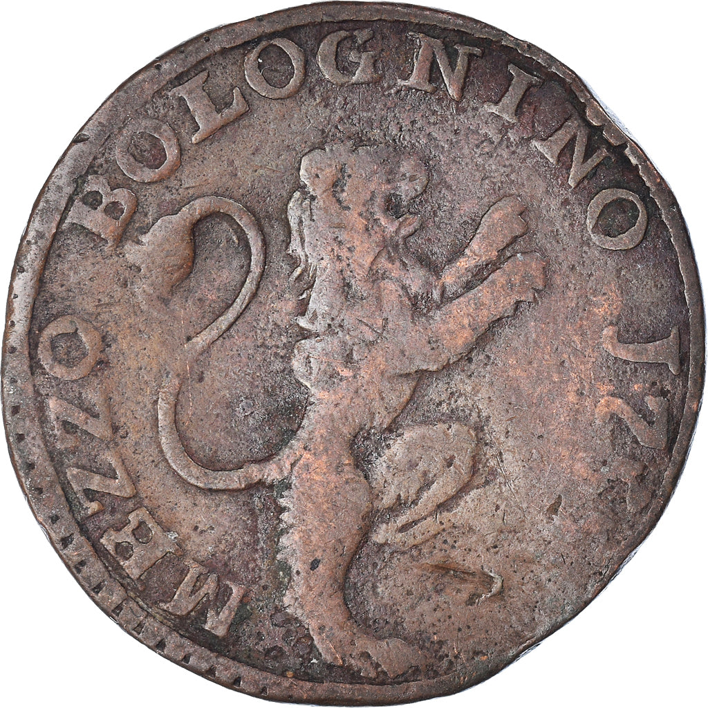 Moneta, STATI ITALIANI, PAPAL STATES-BOLOGNA, 1/2 Bolognino, 1755, Bologna, MB