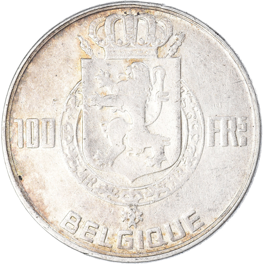 Coin, Belgium, 100 Francs, 100 Frank, 1950, Bruxelles, EF(40-45), Silver
