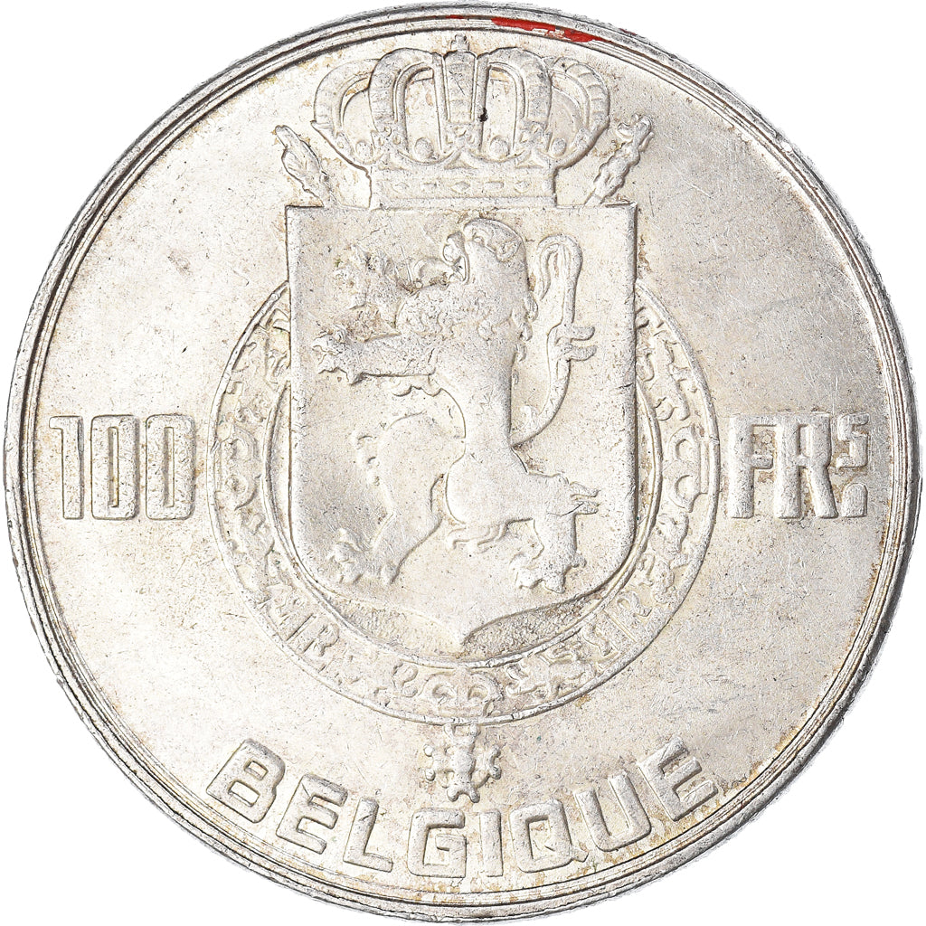 Coin, Belgium, 100 Francs, 100 Frank, 1950, Bruxelles, AU(50-53), Silver