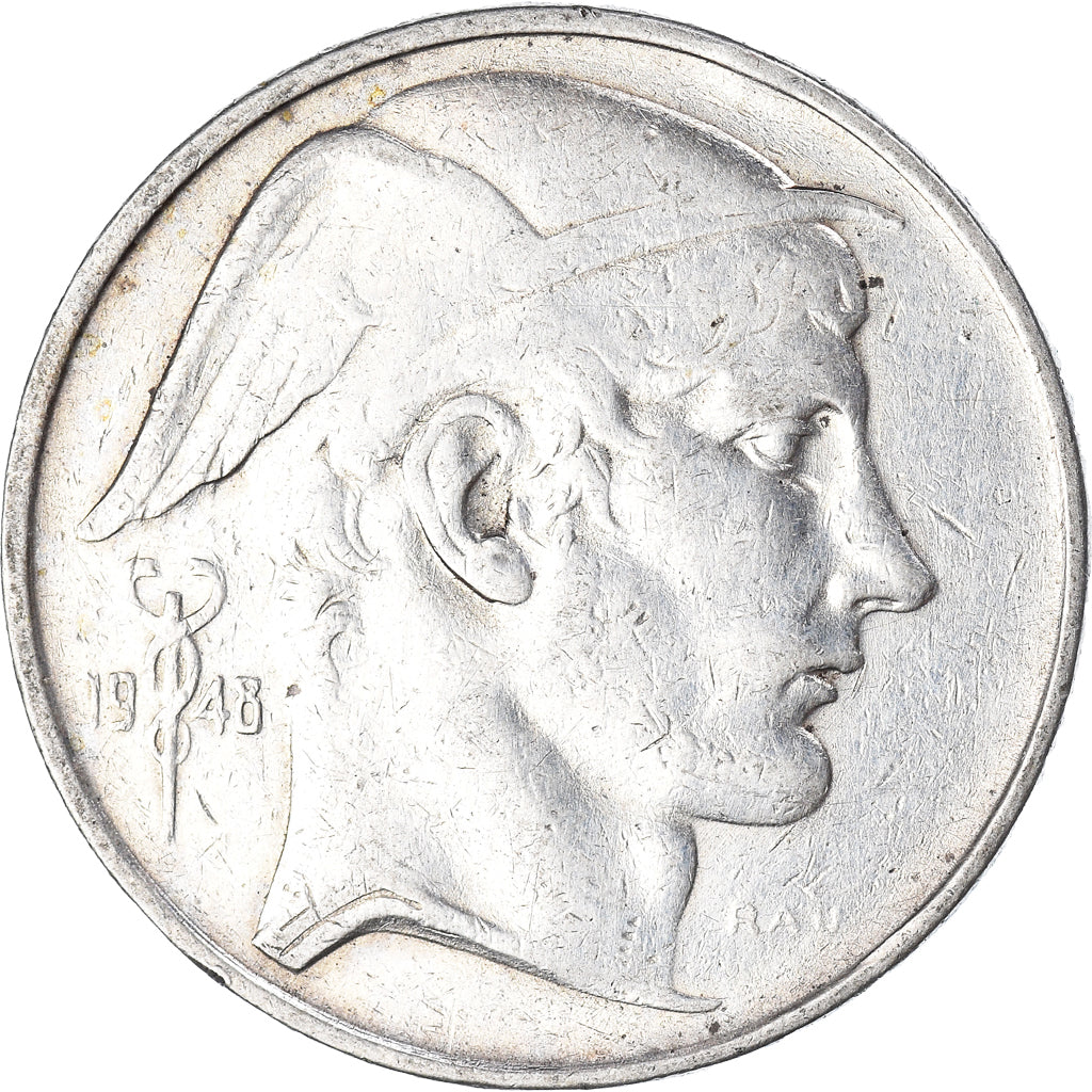 Coin, Belgium, 50 Francs, 50 Frank, 1948, Brussels, VF(30-35), Silver, KM:137