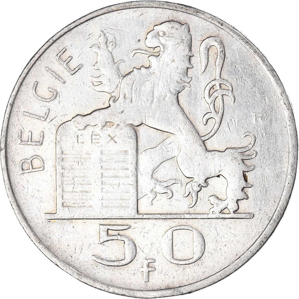Coin, Belgium, 50 Francs, 50 Frank, 1948, Brussels, VF(30-35), Silver, KM:137