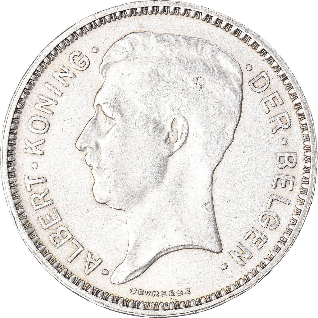 Moneta, Belgio, Albert I, 20 Francs, 20 Frank, 1934, Brussels, SPL-, Argento