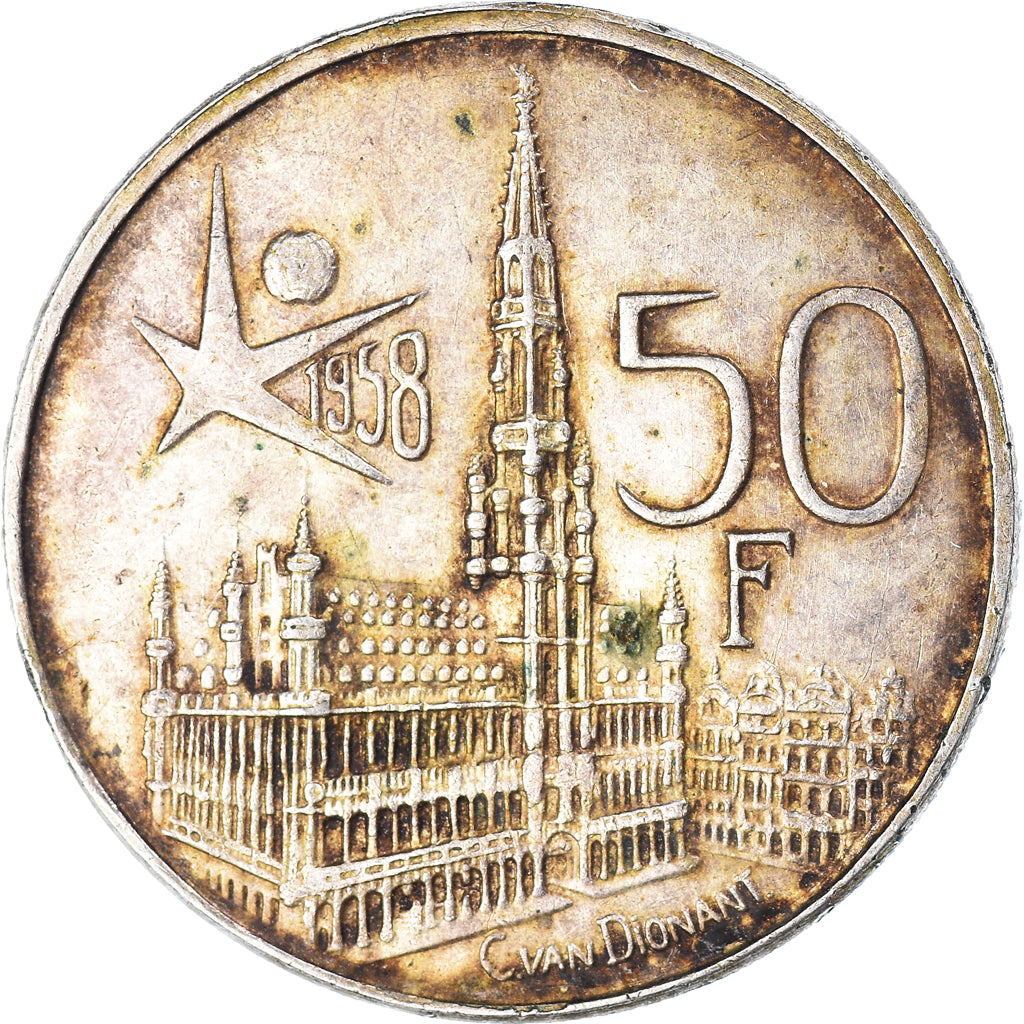 Coin, Belgium, Baudouin I, Franc, 1958, Brussels, EF(40-45), Silver, KM:72