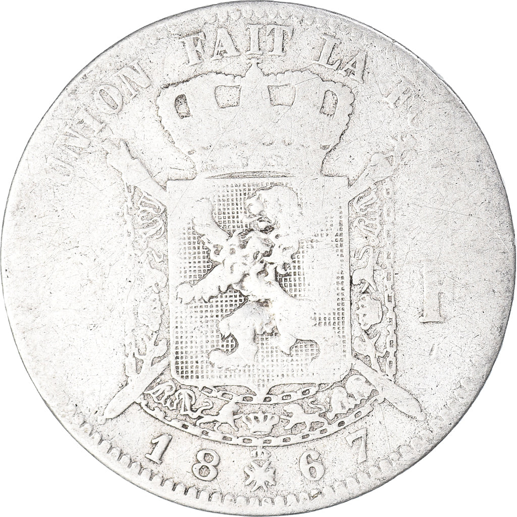 Münze, Belgien, Leopold II, 2 Francs, 2 Frank, 1867, Brussels, SGE+, Silber