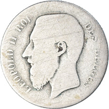 Coin, Belgium, Leopold II, Franc, 1867, Brussels, F(12-15), Silver, KM:28.1