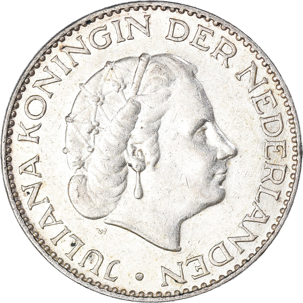 Moneda, Países Bajos, Juliana, Gulden, 1956, Utrecht, MBC+, Plata, KM:184