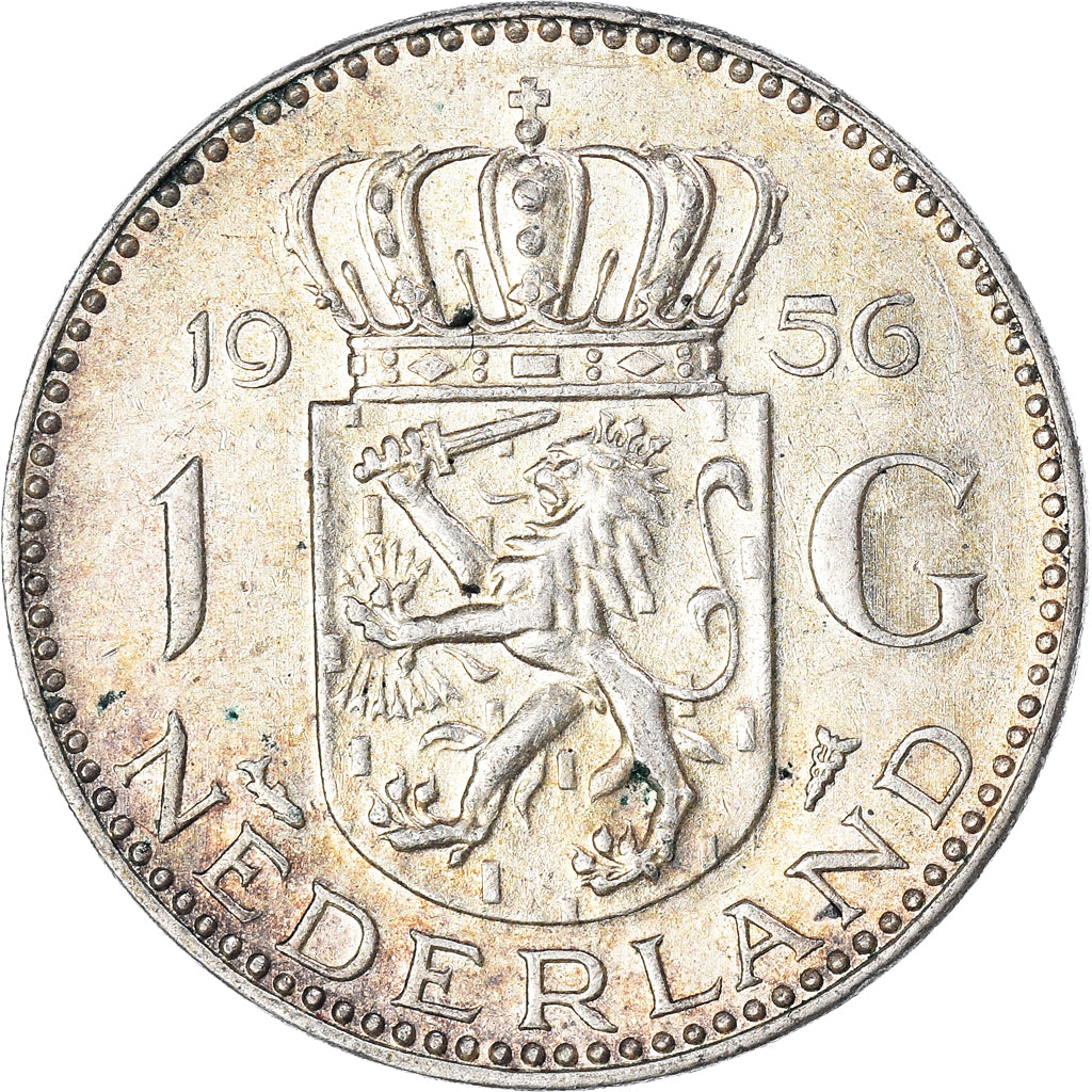 Moneda, Países Bajos, Juliana, Gulden, 1956, Utrecht, MBC+, Plata, KM:184