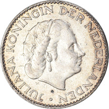 Coin, Netherlands, Juliana, Gulden, 1957, Utrecht, AU(50-53), Silver, KM:184