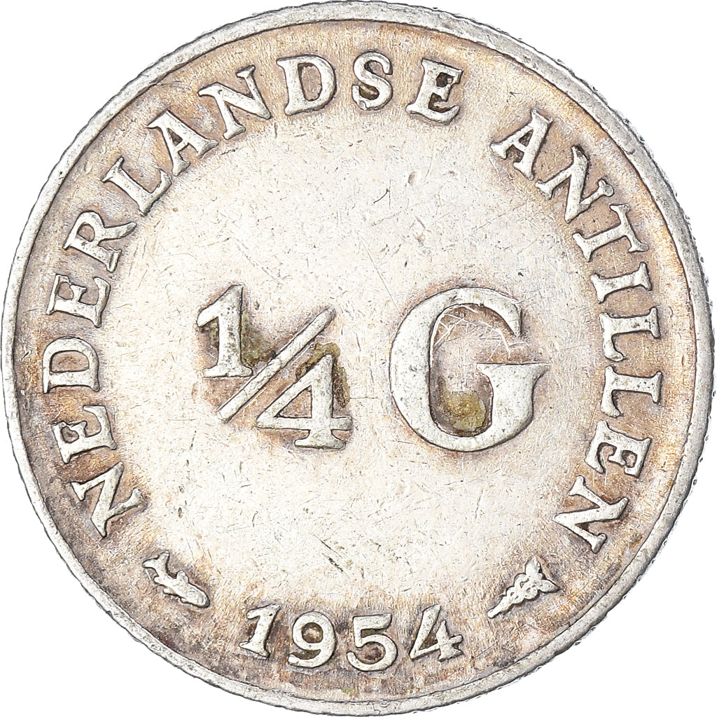 Coin, Netherlands Antilles, Juliana, 1/4 Gulden, 1954, Utrecht, EF(40-45)