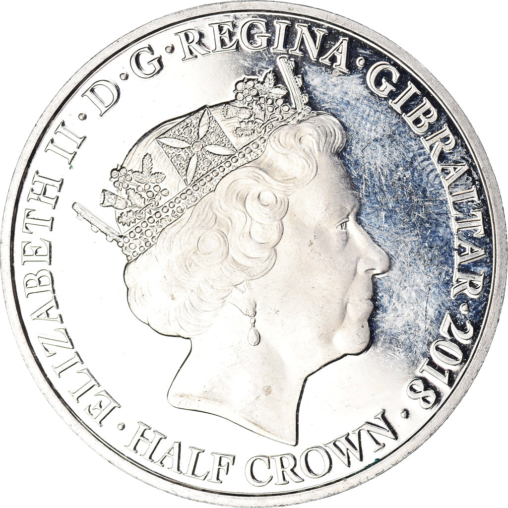 Coin, Gibraltar, Elizabeth II, Centenary-End of World War I, 1/2 Crown, 2018