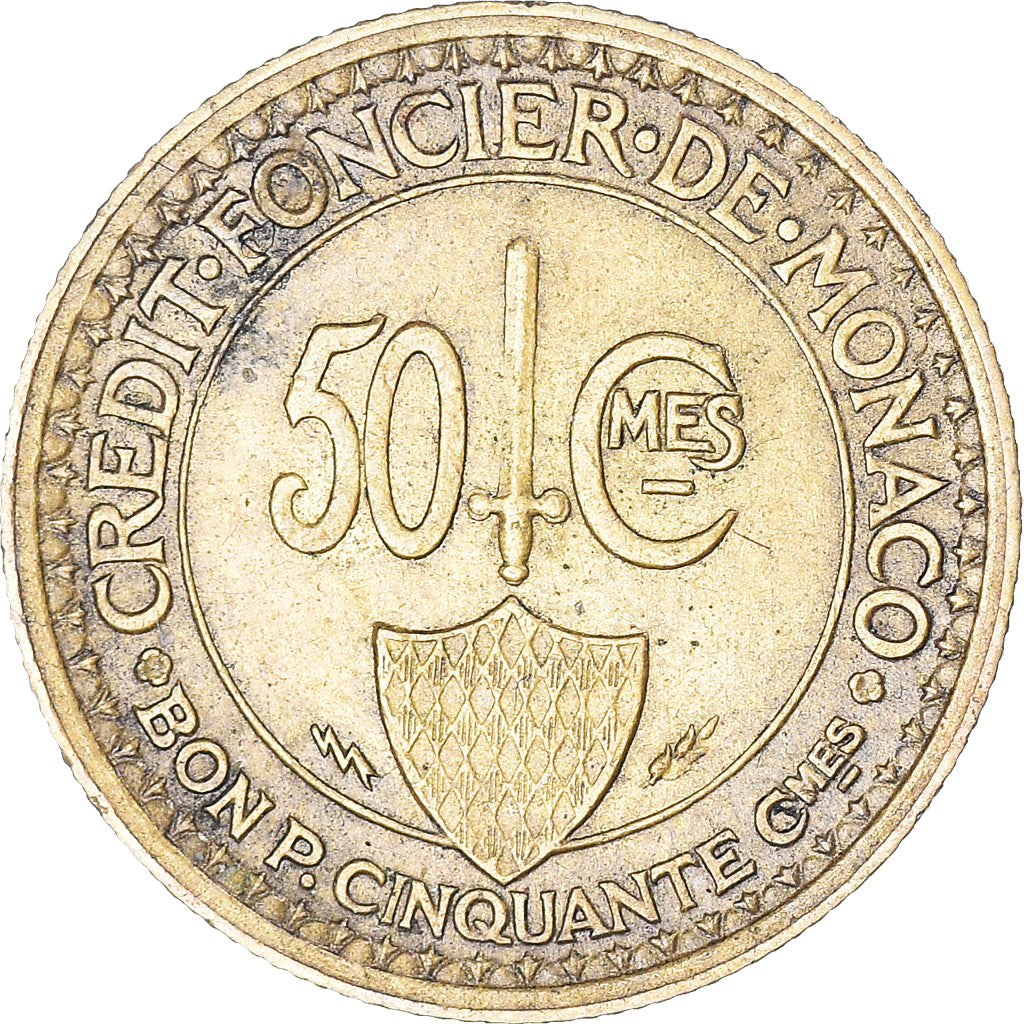 Monnaie, Monaco, Louis II, 50 Centimes, 1926, Poissy, TTB, Bronze-Aluminium