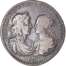 France, Jeton, Louis XIV & Marie-Thérèse d'Espagne, mariage du roi, TB+