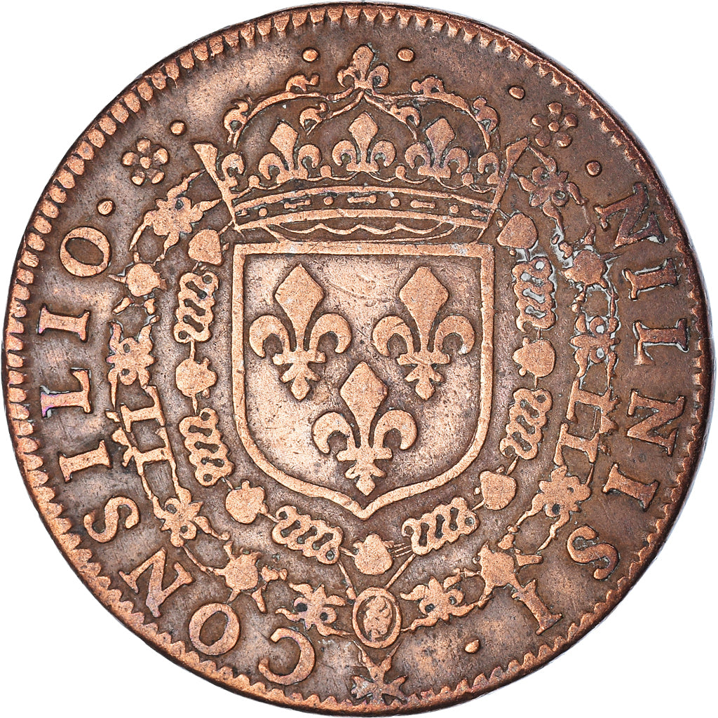 France, Token, Louis XIII, Conseil du Roi, VF(30-35), Copper