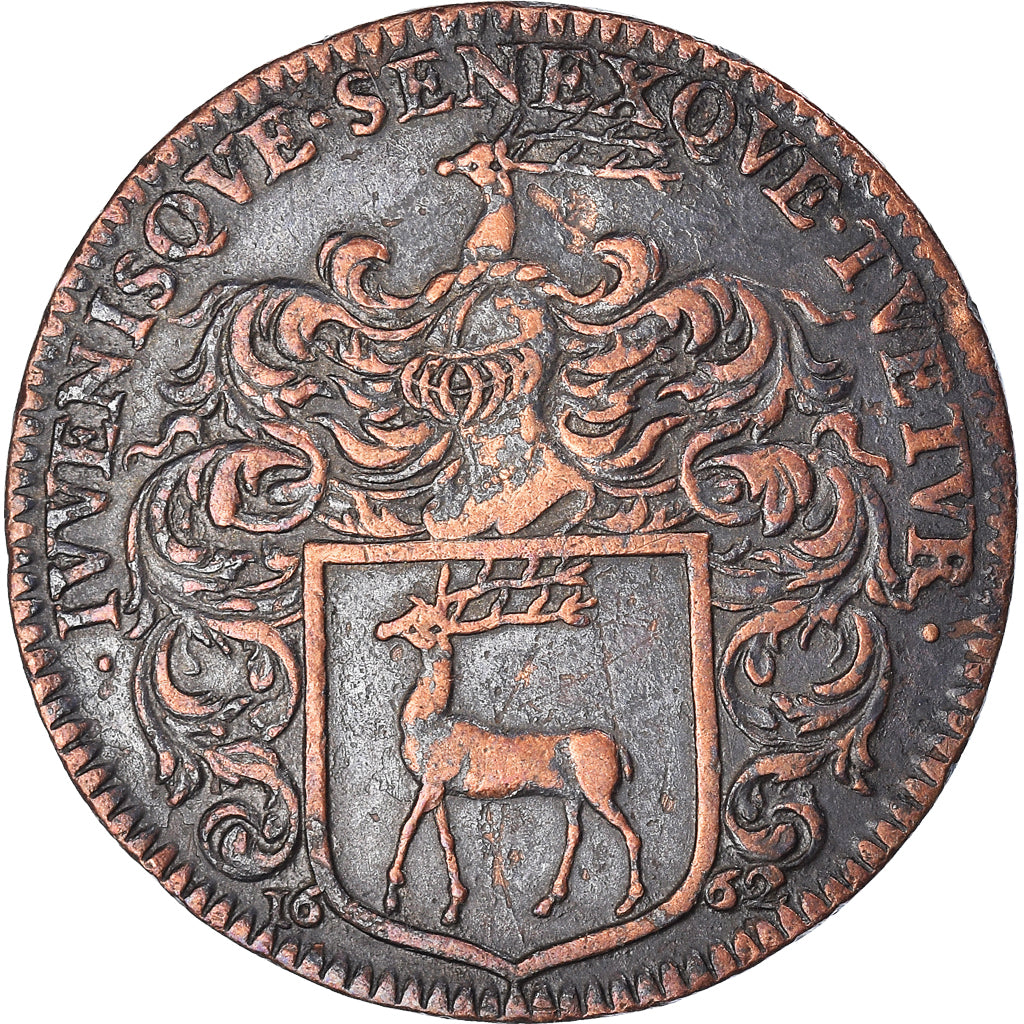 France, Token, Maire de Dijon, Jacques de Frasans, 1662, EF(40-45), Copper