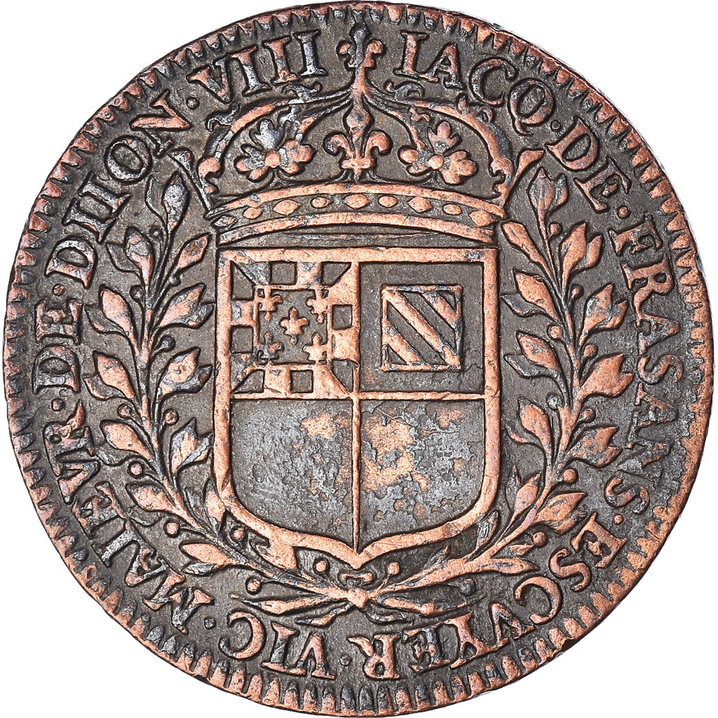 France, Token, Maire de Dijon, Jacques de Frasans, 1662, EF(40-45), Copper