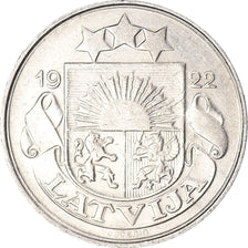 Moneta, Łotwa, 10 Santimu, 1922, Huguenin, EF(40-45), Nikiel, KM:4