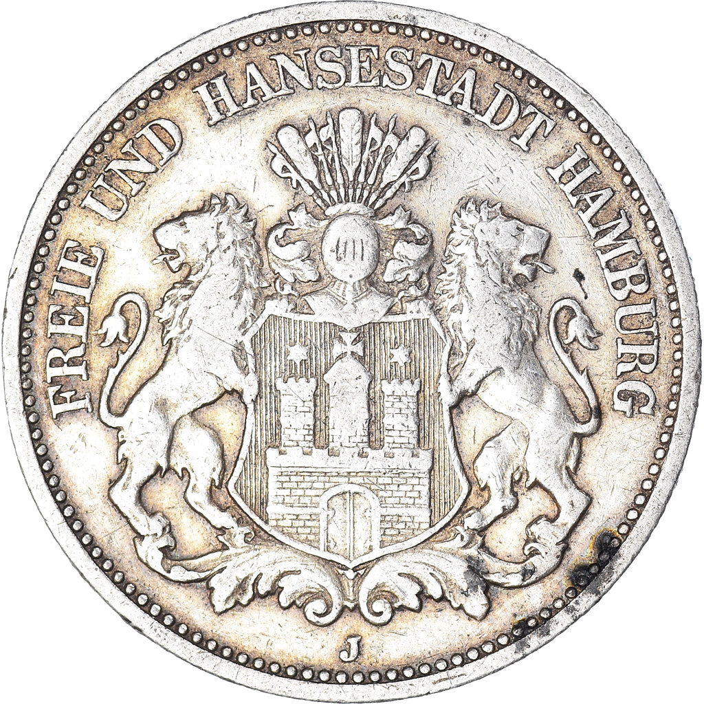 Coin, German States, HAMBURG, 2 Mark, 1888, Hamburg, EF(40-45), Silver, KM:604