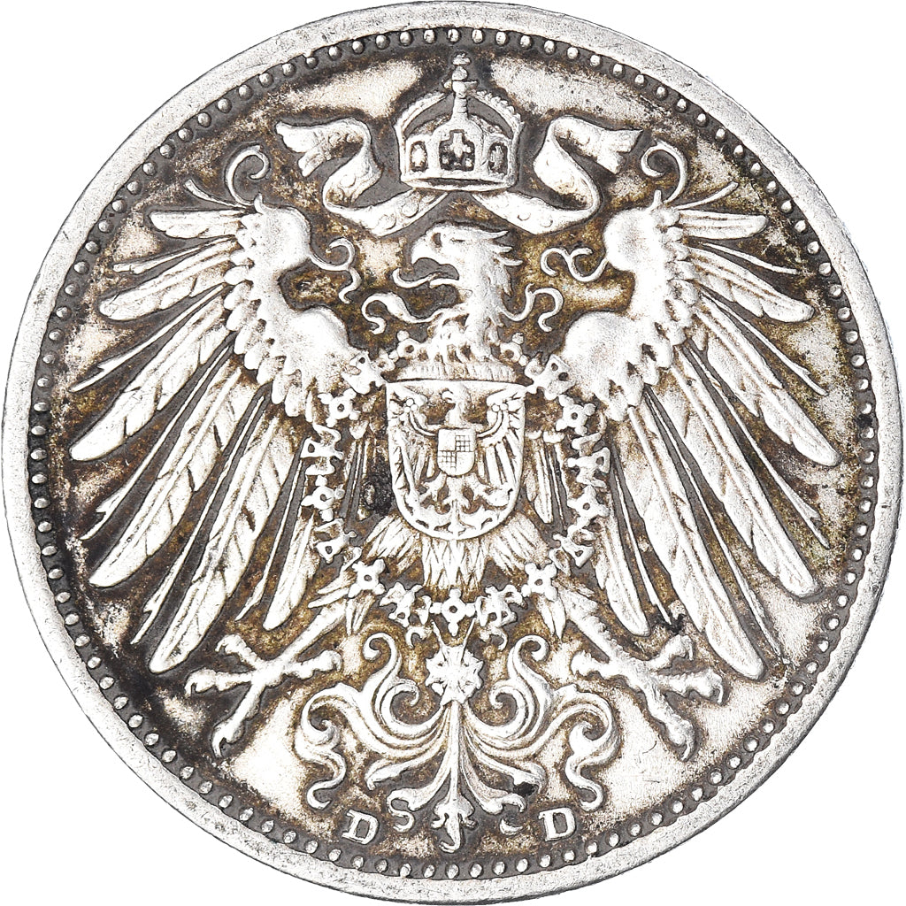 Coin, GERMANY - EMPIRE, Wilhelm II, Mark, 1907, Munich, AU(50-53), Silver, KM:14