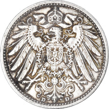 Coin, GERMANY - EMPIRE, Wilhelm II, Mark, 1907, Munich, AU(50-53), Silver, KM:14