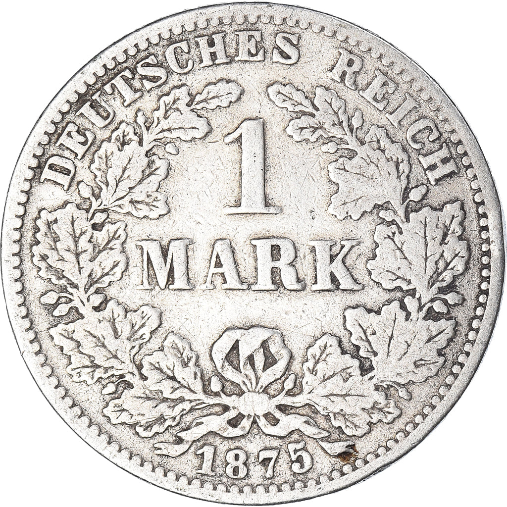 Coin, GERMANY - EMPIRE, Wilhelm I, Mark, 1875, Munich, VF(20-25), Silver, KM:7