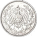 Monnaie, Empire allemand, 1/2 Mark, 1907, Muldenhütten, TB+, Argent, KM:17