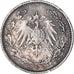 Coin, GERMANY - EMPIRE, 1/2 Mark, 1918, Karlsruhe, VF(30-35), Silver, KM:17