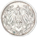 Moneda, ALEMANIA - IMPERIO, 1/2 Mark, 1918, Stuttgart, BC+, Plata, KM:17