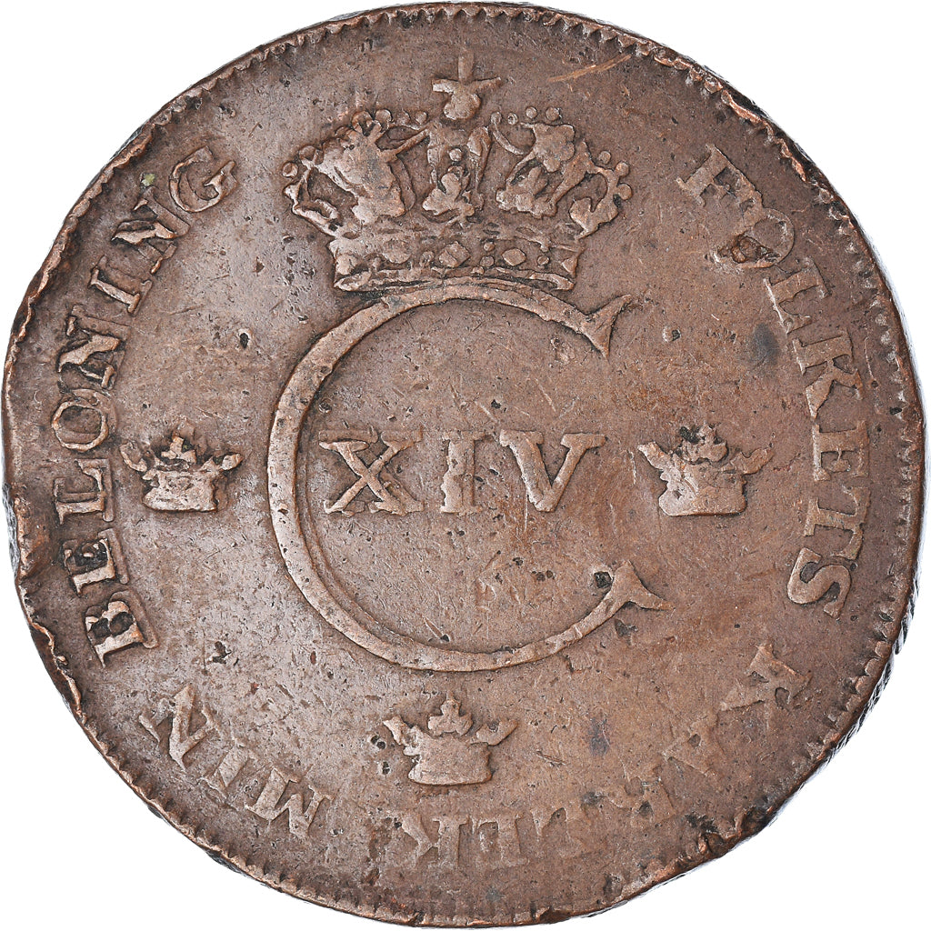 Moneda, Suecia, Carl XIV Johan, Skilling, 1821, BC+, Cobre, KM:597