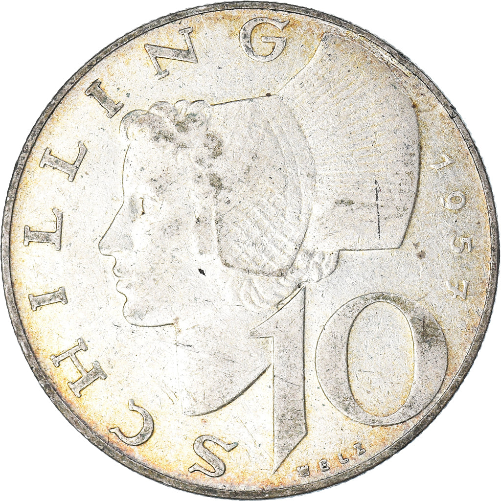 Coin, Austria, 10 Schilling, 1957, Vienna, EF(40-45), Silver, KM:2882