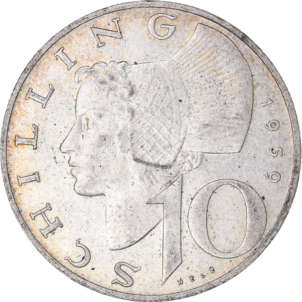 Coin, Austria, 10 Schilling, 1959, Vienna, AU(50-53), Silver, KM:2882