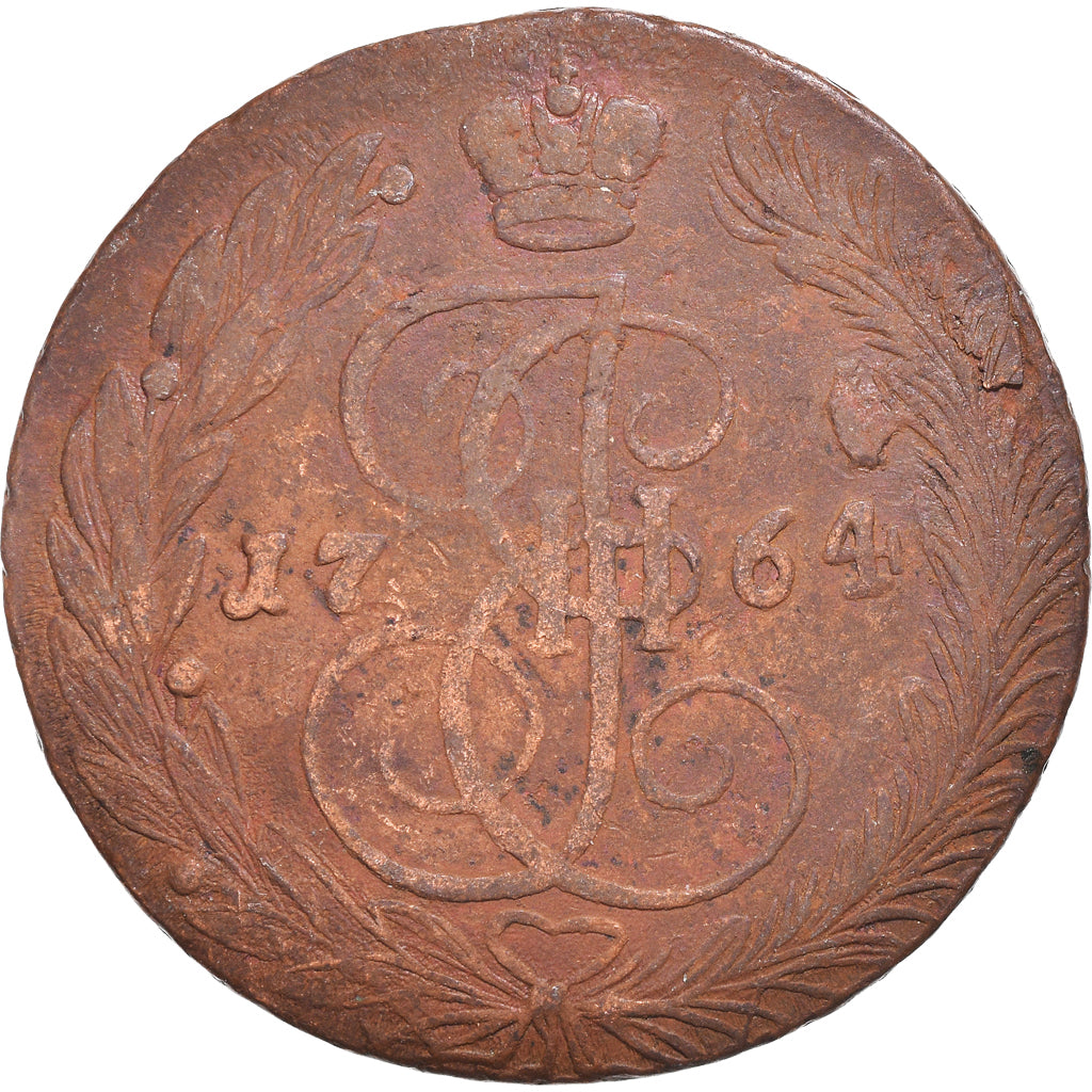 Monnaie, Russie, Catherine II, 5 Kopeks, 1764, Ekaterinbourg, TB+, Cuivre