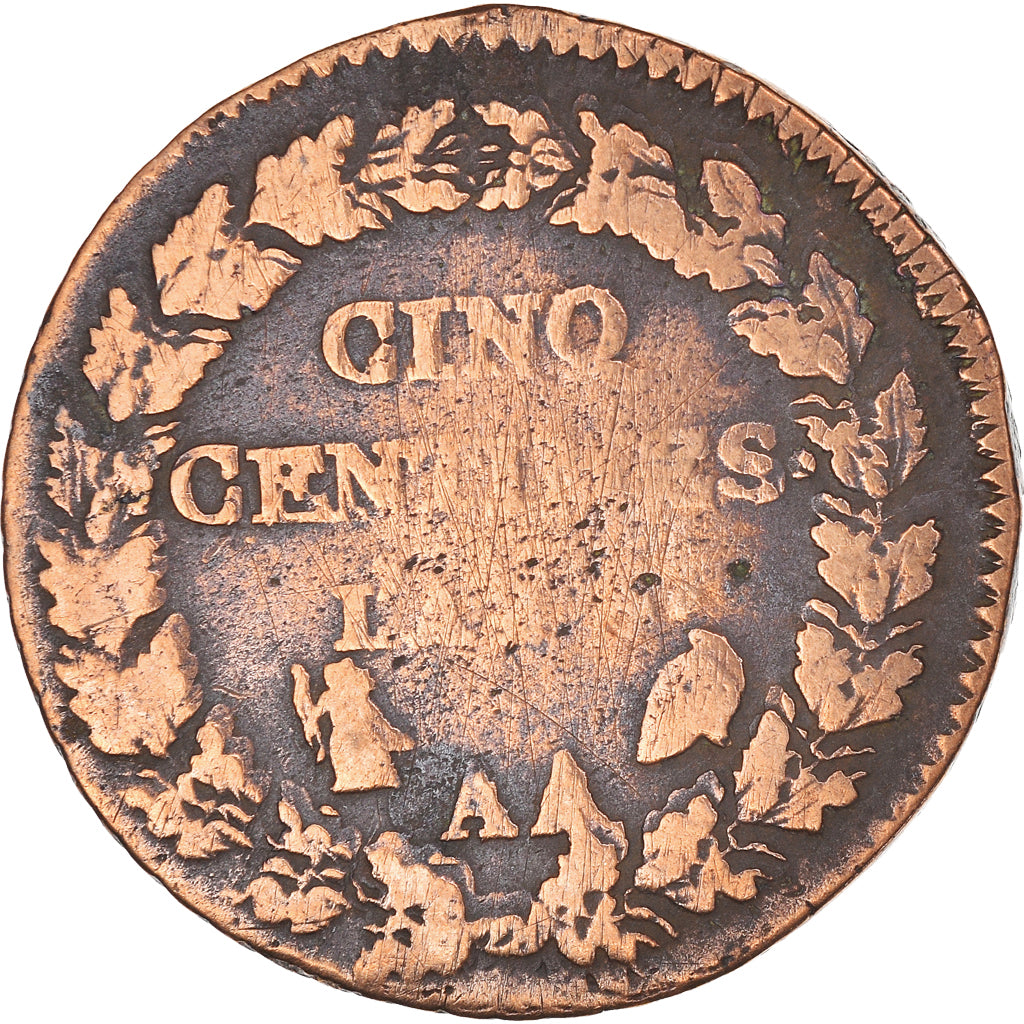 Coin, France, Dupré, 5 Centimes, Metz, VF(30-35), Copper