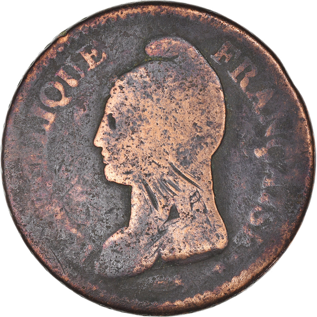 Coin, France, Dupré, Decime, AN 5, Paris, VF(20-25), Bronze, KM:636.1
