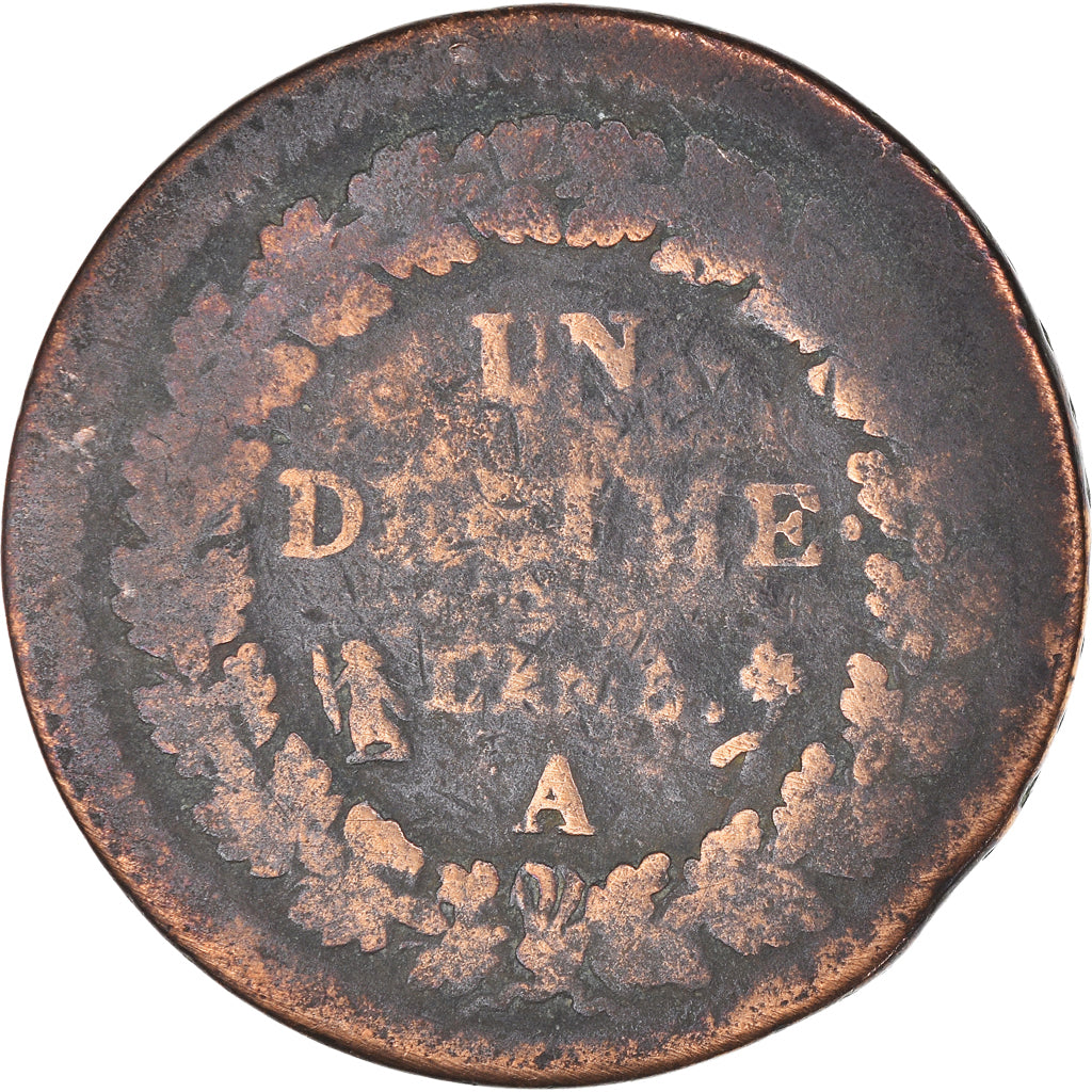 Coin, France, Dupré, Decime, AN 5, Paris, VF(20-25), Bronze, KM:636.1