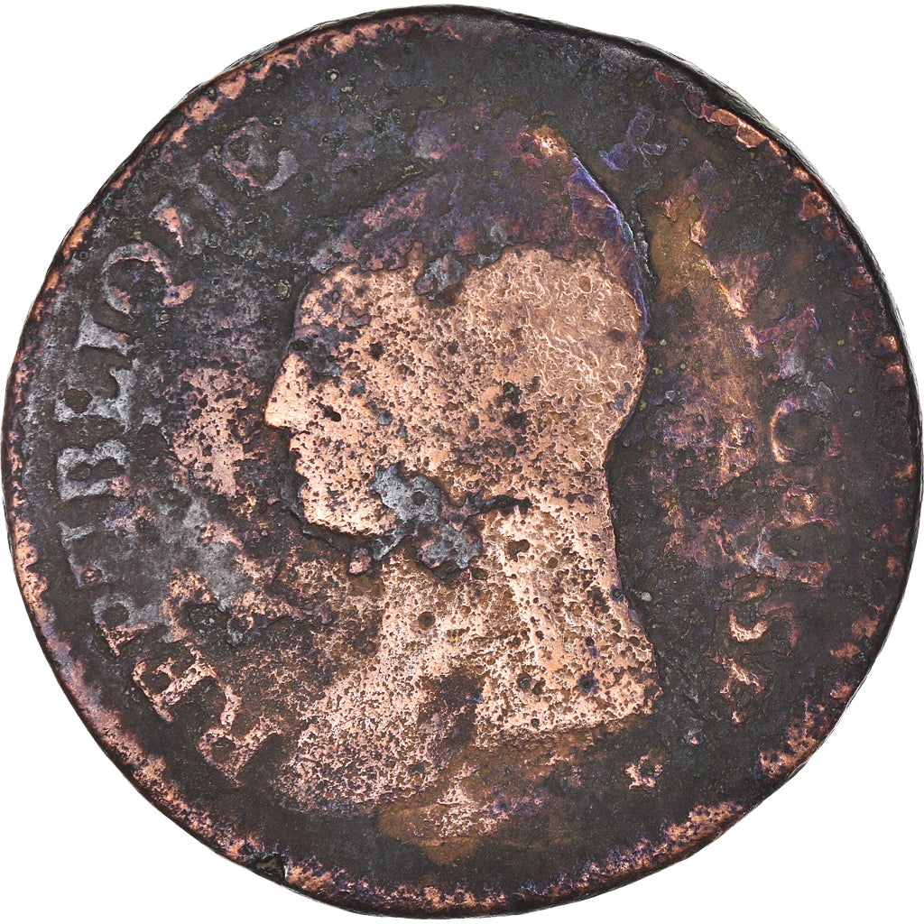 Coin, France, Dupré, Decime, Strasbourg, VF(20-25), Copper