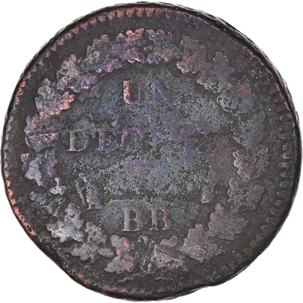 Coin, France, Dupré, Decime, Strasbourg, VF(20-25), Copper