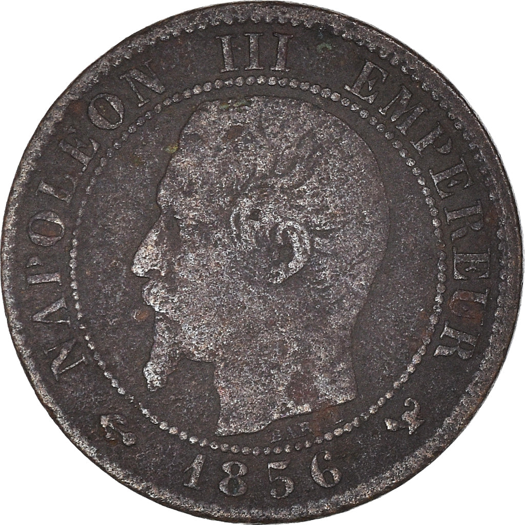 Moneta, Francja, Napoleon III, Napoléon III, Centime, 1856, Lille, VF(20-25)