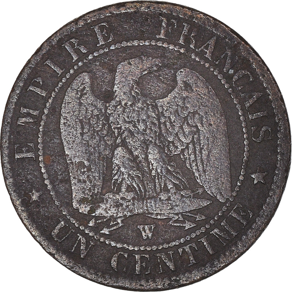 Moneta, Francja, Napoleon III, Napoléon III, Centime, 1856, Lille, VF(20-25)